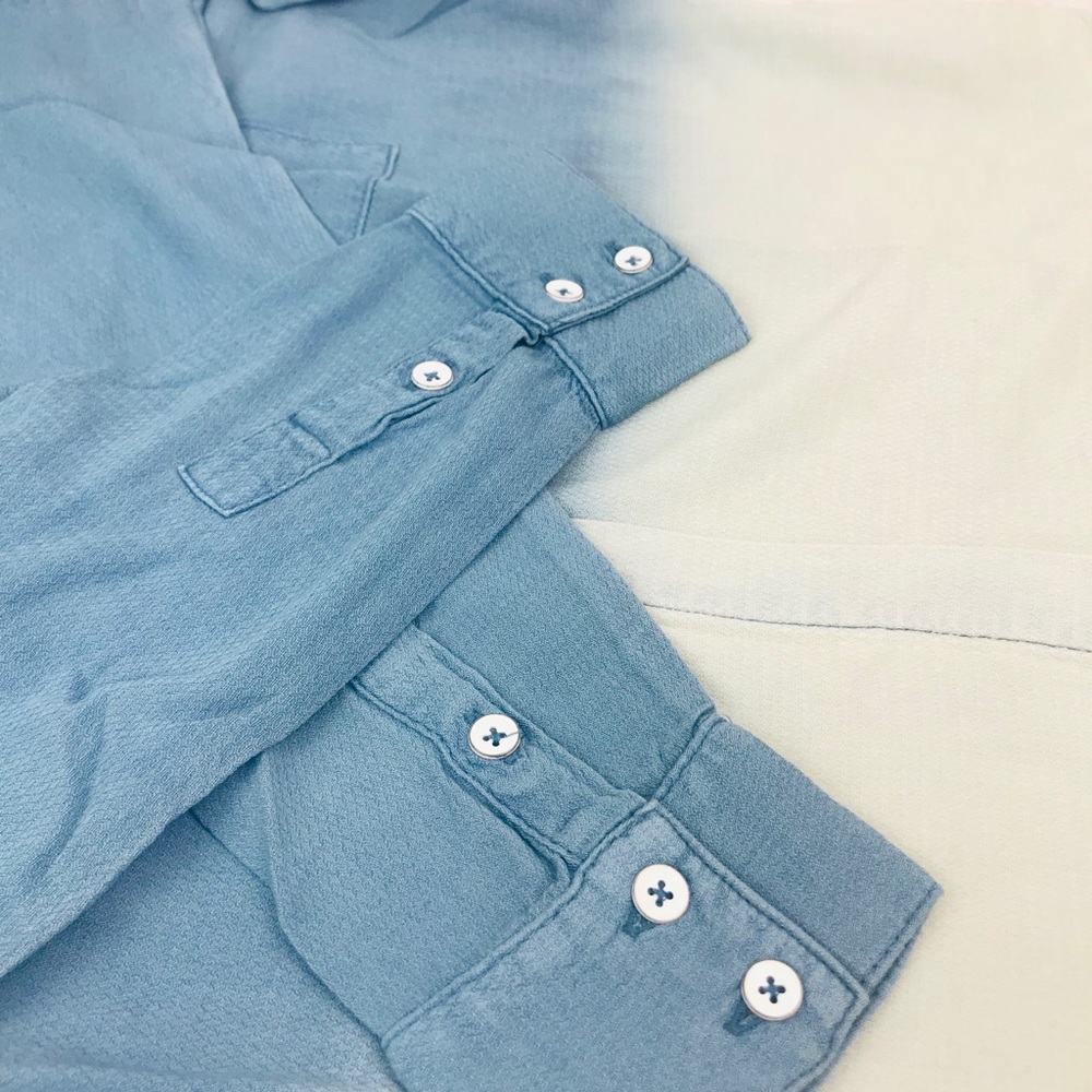 Splendid By Anthropologie Ombré Button Down Shirt - Picture 6 of 8